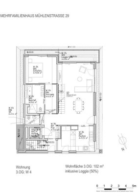 3-Zimmer-Penthousewohnung über zwei Etagen mit Dachterrasse
