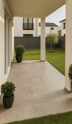 Moderne 4-Zimmer-Wohnung mit privatem Gartenzugang in Frankfurt: Erstbezug.