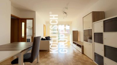 1,5 Zimmerwohnung mit Balkon und Tiefgaragenstellplatz gegenüber der City Arkaden.