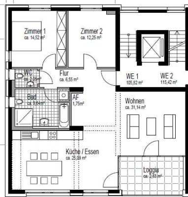 Neuwertige 2-Zimmer Wohnung im 1. OG in Schwelm