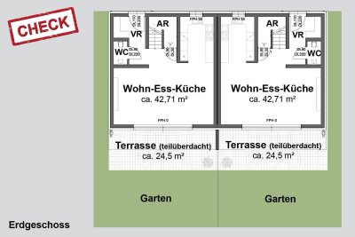 Provisionsfrei für den Käufer! ERSTBEZUG! Ziegelmassiv-Doppelhaushälfte in Premstätten! Haus C