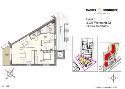 Betreutes Wohnen - Helle 3-Zimmerwohnung für Single oder Paare