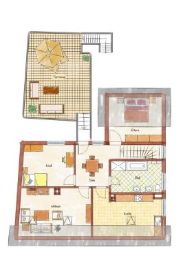 Vermietetes, massiv erbautes Zweifamilienhaus mit Scheune und Hochwasserschutz