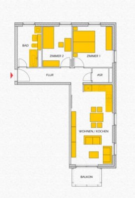 3 Zimmer Wohnung in Schonefeld mit Abstand