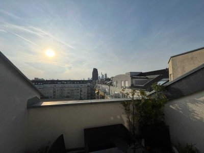 Exklusive 2-Zimmer-Penthouse-Wohnung mit Balkon und Skylineblick in Frankfurt am Main