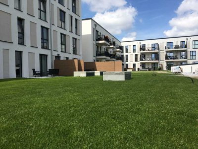 Barrierefreie 2-Raumwohnung mit Duschbad,  großer Südterrasse und eigenem Gartenanteil, HWR