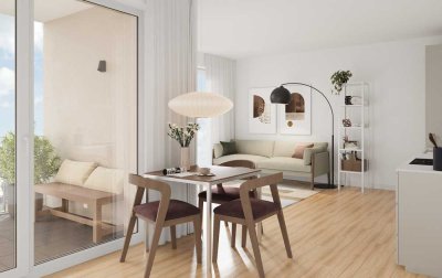 Helle 2-Zimmer-Neubauwohnung mit schöner Loggia
