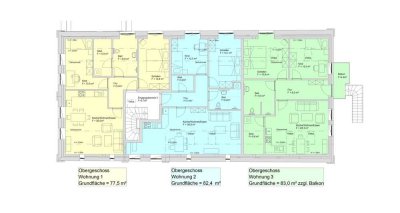 Wohnung 1 (OG): Schöne 3-Zimmer-Wohnung, gehobener Neubaustandard in aufwändig saniertem Altbau