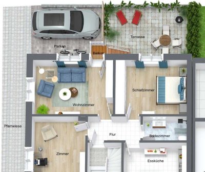Modernisierte 3,5-Zimmer-Wohnung mit Balkon und EBK in 69168, Wiesloch