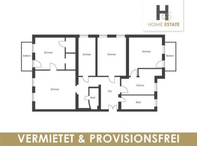 Vermietete große Wohnung in grüner  Umgebung & Provisionsfrei