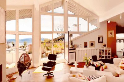 Exklusive Dachterrassenwohnung am Chiemsee mit traumhaftem Blick auf See und Alpen