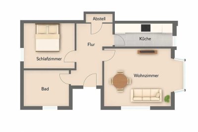 Helle 2-Zimmer Erdgeschosswohnung in Halstenbek