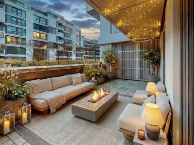 Helle Neubauwohnung mit ca. 124 m² Wohnfläche, zwei Terrassen und Fußbodenheizung