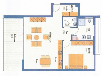 Schöne, helle 2-Raum-Penthouse-Wohnung mit gehobener Innenausstattung in Weikersheim