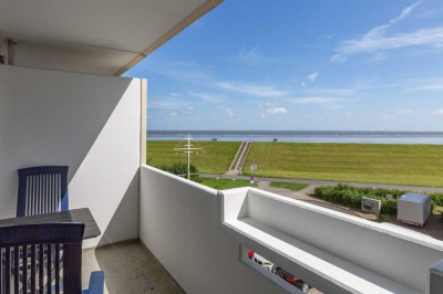 Meerblick-Ferienwohnung mit Schwimmbad und Sauna in der Grimmershörnbucht