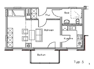 altengerechte 2 Raumwohnung in ruhiger Lage