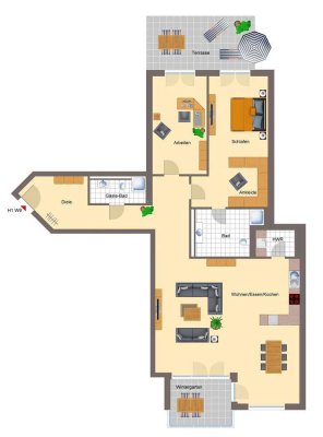 Bingen-Stadt - Großzügige 3ZKB Neubau-Wohnung mit Terrasse und Wintergarten