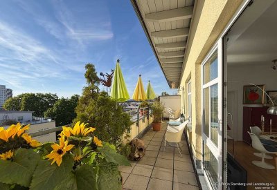 Stilvoll Wohnen! 2 Terrassen, Weitblick i. d. Isarauen, Raumhöhe  3 m, Aufzug, großzügig, hell