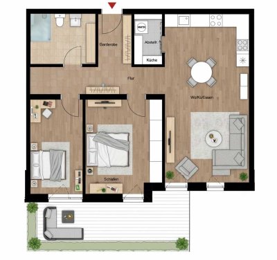 Energieeffiziente 3-Zimmer-Terrassenwohnung im Neubau in Toplage von Bretten