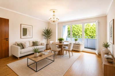 Lokstedt an der Schillingsbek: Sonnige 3-Zimmer-Wohnung mit Loggia und herrlichem Blick ins Grüne..!