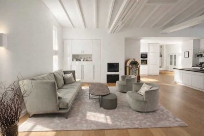 Historisches Backstein-Loft mit Ateliercharakter und außergewöhnlichem Gartenensemble