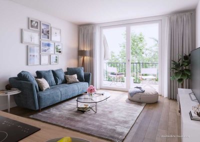 Wohnträume werden wahr: Komfortable Neubauwohnung mit Privat-Garten & Terrasse EBK, Gäste-WC