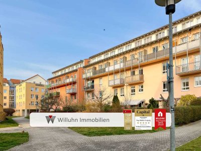 Ruhig gelegene 3-Raumwohnung mit Parkett, 2 Balkonen und Tiefgaragenstellplatz