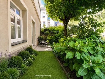 Kurzzeitvermietung möglich: Sanierte Gründerzeitwohnung nahe Yppenplatz mit Terrasse &amp; Eigengarten