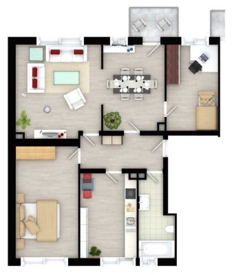 4-Zimmer-Wohnung (92m²) inkl. EBK zu vermieten in Wuppertal-Barmen