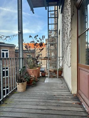 Schicke 2-Zimmer Altbauwohnung mit Balkon im Belgischen Viertel