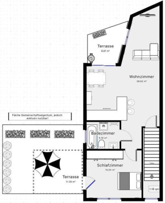 Exklusive 2-Zimmer Dachterrassen-Wohnung in München-Neuhausen