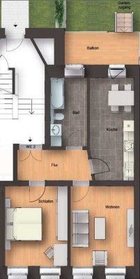 Charmante 2-Raum-Wohnung im sanierten Jugendstilhaus mit Balkon und Gartenanteil *