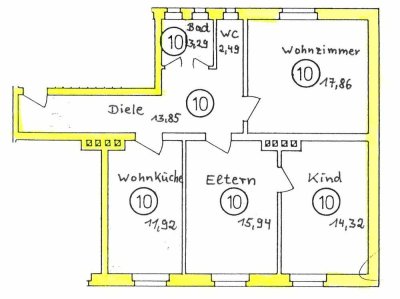 3 Zimmer Etagenwohnung