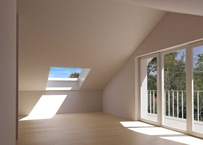 Exklusive frisch sanierte Dachgeschosswohnung mit Balkon und Fernblick