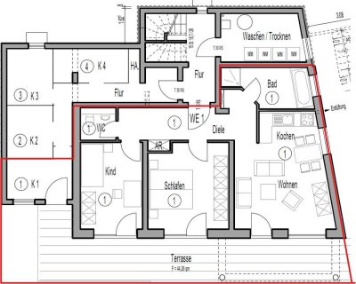 Stilvolle 3-Raum-Souterrain-Wohnung mit gehobener Innenausstattung in Engelskirchen-Hardt