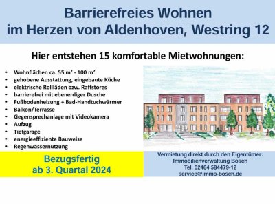 15 barrierefreie Wohnungen ab 3. Quartal 2024 (57 - 100 m²)