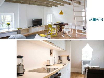 Exklusive 3 Zimmer-Wohnung in historischer Burg Bachem mit Designermöbeln