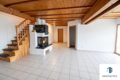 Exklusiv: Ruhige 4-Zimmer-Maisonette Wohnung, mit Kamin, Balkon und Tiefgarage in Wöllstein