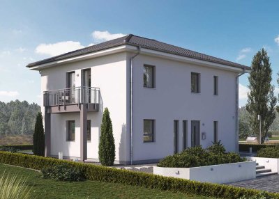 Die Stadtvilla 18.02 W mit Walmdach überzeugt durch seine weitläufige und wohnliche Raumaufteilung.