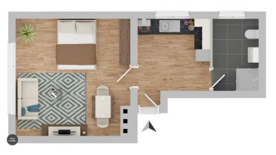 Renovierungsbedürftige 1-Zimmer-Wohnung mit langjähriger Mieterin in Gelnhausen-Höchst
