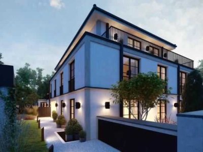Herzogpark - exklusives Penthaus, ua. Wohnen-Kochen 92 m², Kamin, EBK, Aufzug bis in die Wohnung