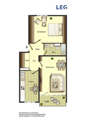 Demnächst frei! 2-Zimmer-Wohnung in Köln Porz