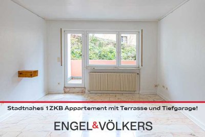 Stadtnahes 1ZKB Appartement mit Terrasse und Tiefgarage!