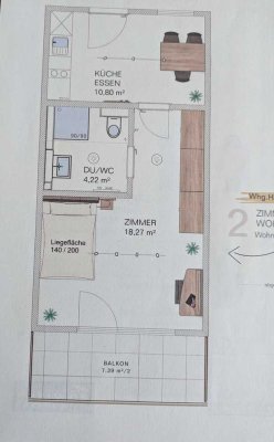 2-Zimmer-Suite möbliert mit Einbauküche in Schwäbisch Hall