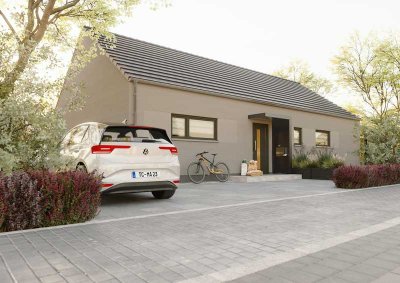 Sie lieben das Besondere? Bungalow mit 2 Wohnebenen in Form einer Kardinaldecke.