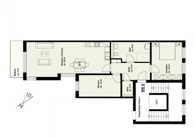 Moderne 3-Raumwohnung mit Einbauküche und Fußbodenheizung