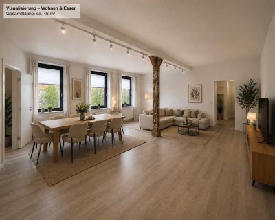 Loftartiges Wohnen auf 94 m² – eigener Eingang, Wohnstudio und Blick ins Grüne