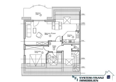 Zülpich-Ülpenich: 2-Zimmer Dachgeschosswohnung