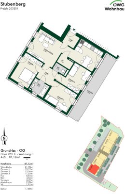 PROVISIONSFREI - ERSTBEZUG - 4-Zimmer-Wohnung in ruhiger Lage mit Balkon und tollem Ausblick - geförderte Miete - 4 Zimmer