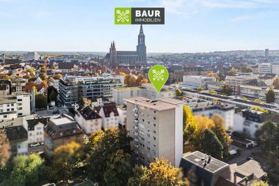 Erbbaurecht: Sonniger Balkon mit Postkartenblick auf das Ulmer Münster!